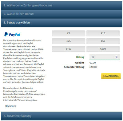 PayPal Casino Einzahlen