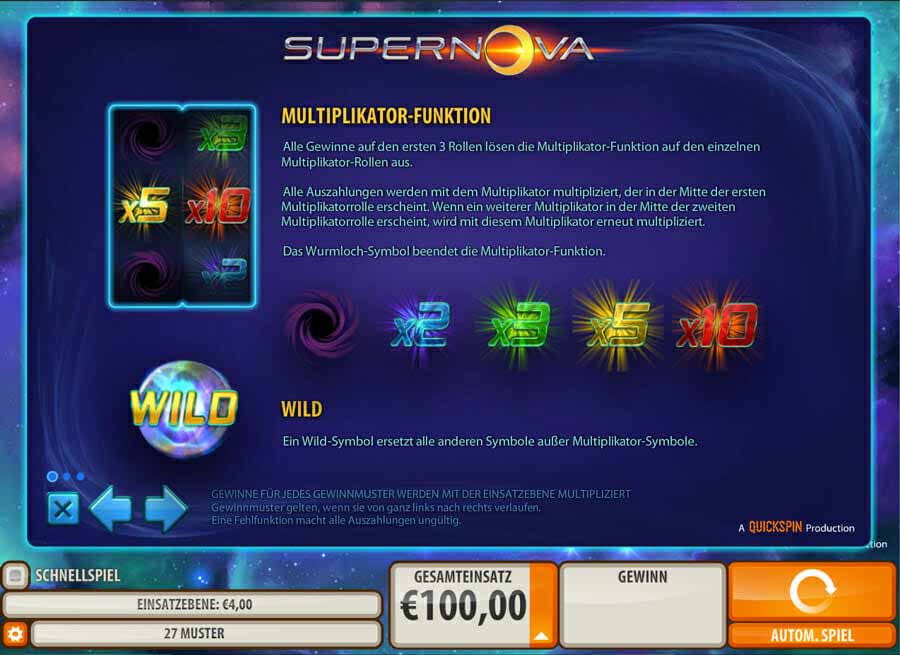 Quickspin Supernova Feature