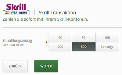 Skrill Einzahlen