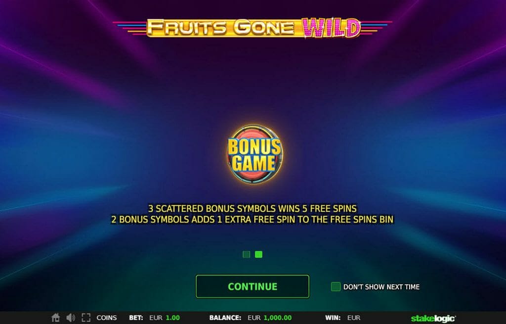 Fruits Gone Wild Bonus Game