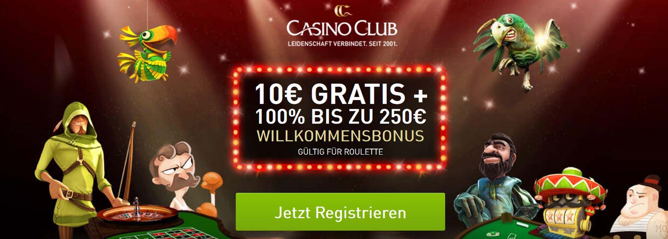 CasinoClub 10 Euro gratis Bonus