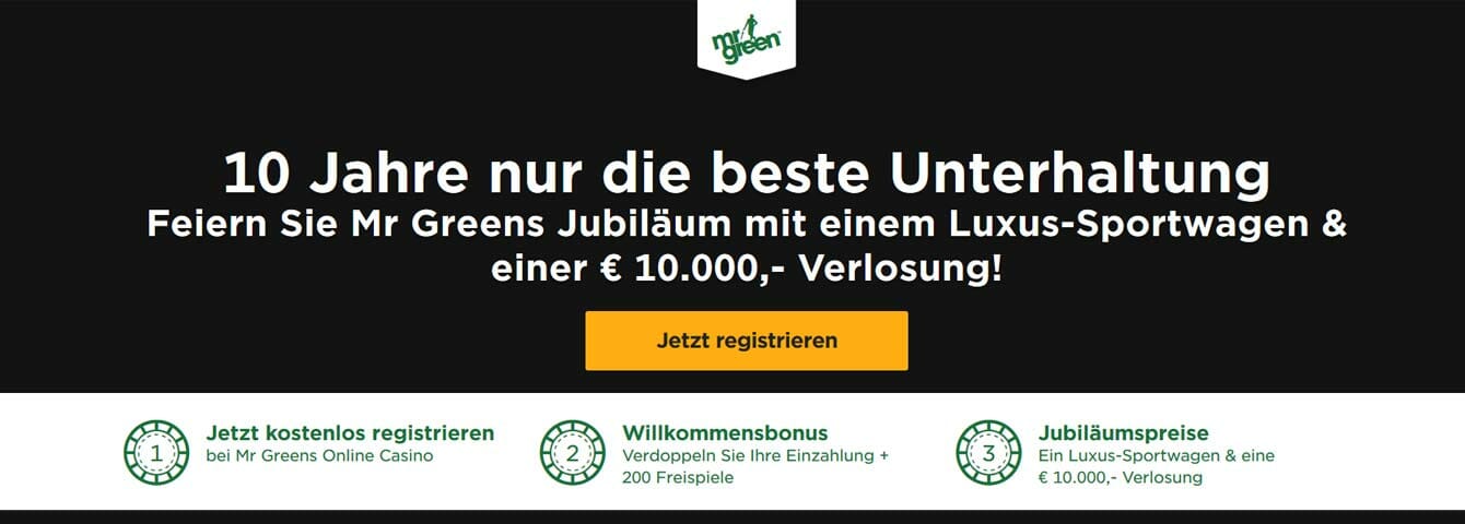 Mr Green Casino 10 Jahre Bonus